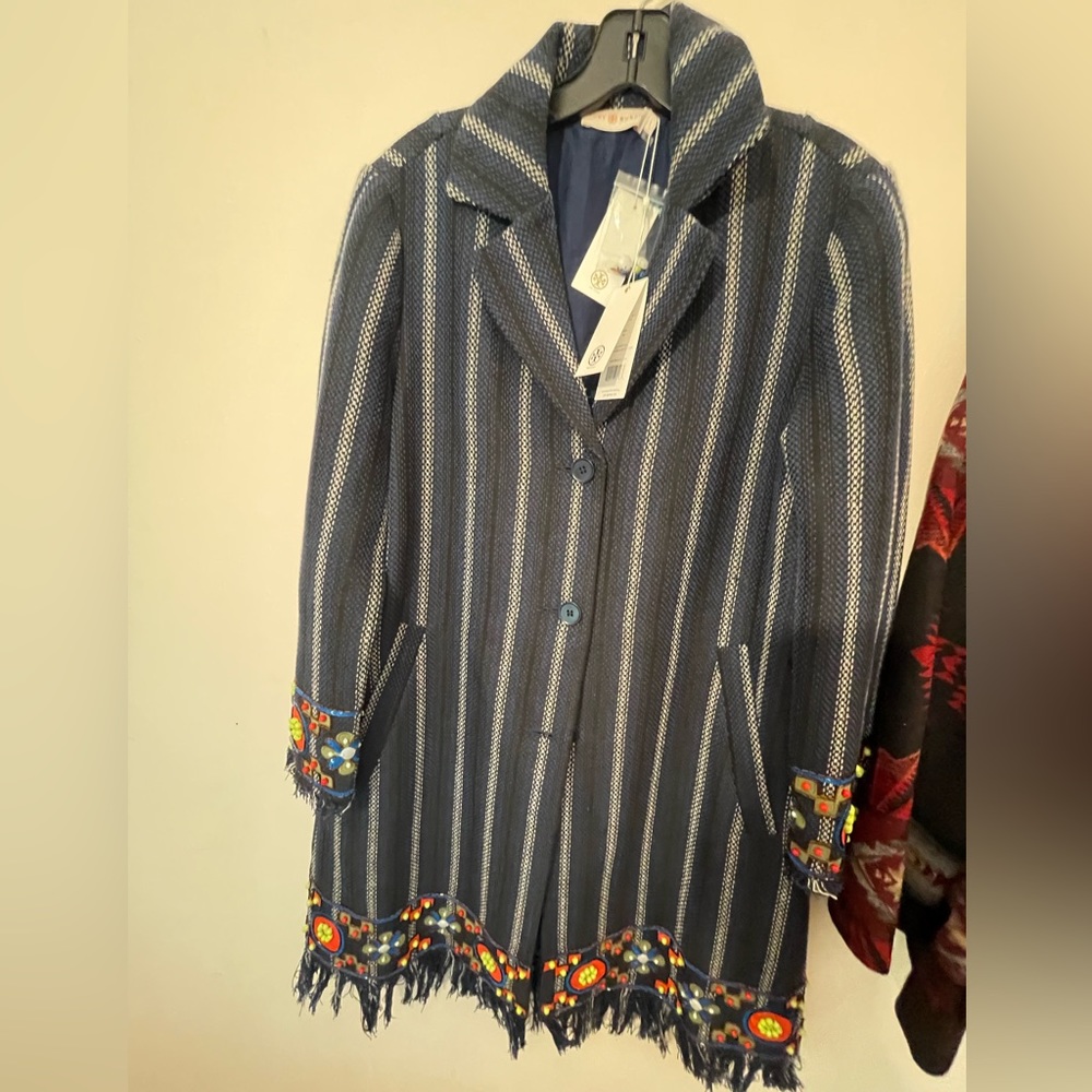 Tory Burch "Luna Embellished Coat"